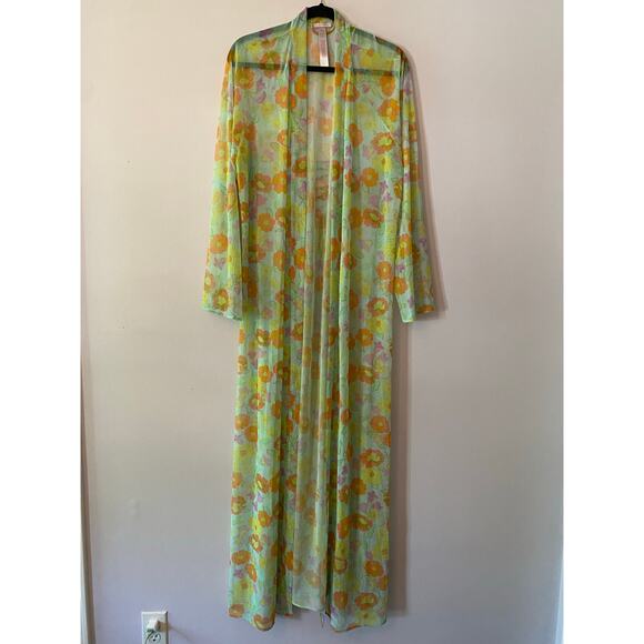 Savage X Fenty Women's size Medium / Large Floral Free Spirit Full-Length Robe - Picture 3 of 11